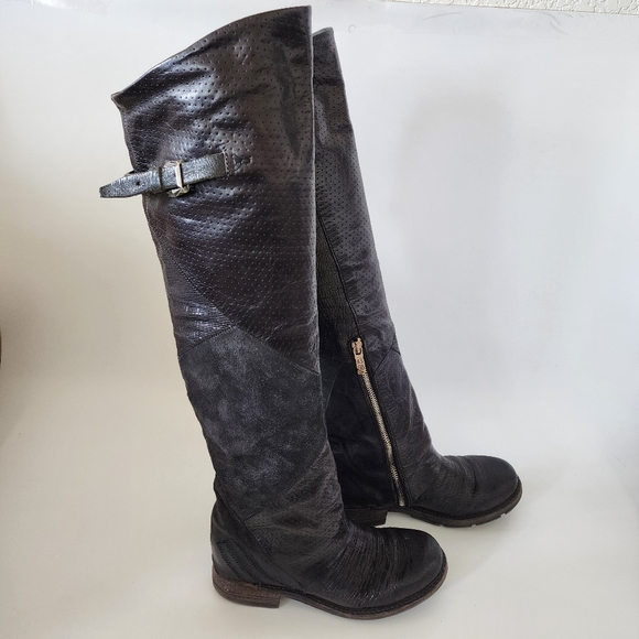 A.S. 98 Black leather knee high boots size 37 us 6.5 - Picture 5 of 12